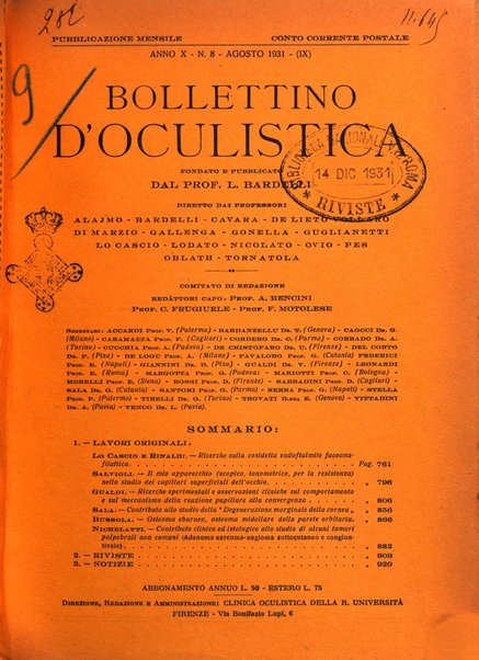 Bollettino d'oculistica periodico d'oculistica pratica