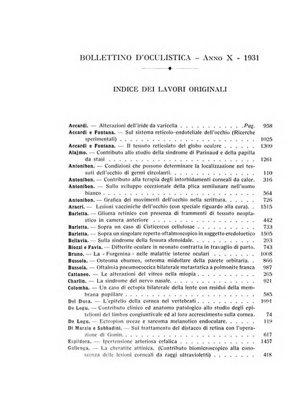 Bollettino d'oculistica periodico d'oculistica pratica