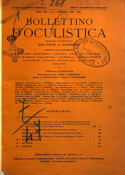 Bollettino d'oculistica periodico d'oculistica pratica