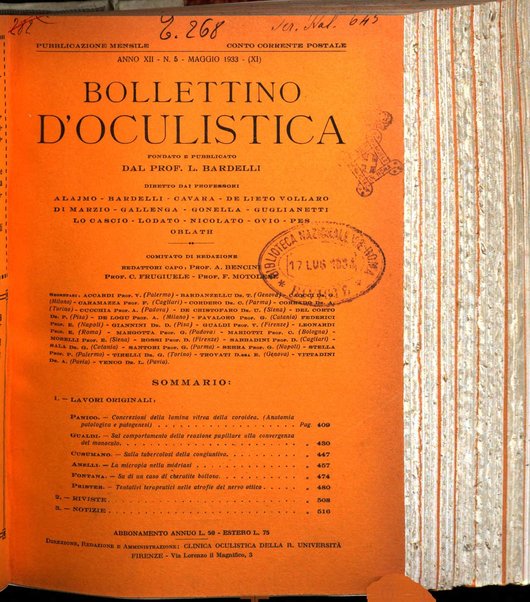 Bollettino d'oculistica periodico d'oculistica pratica