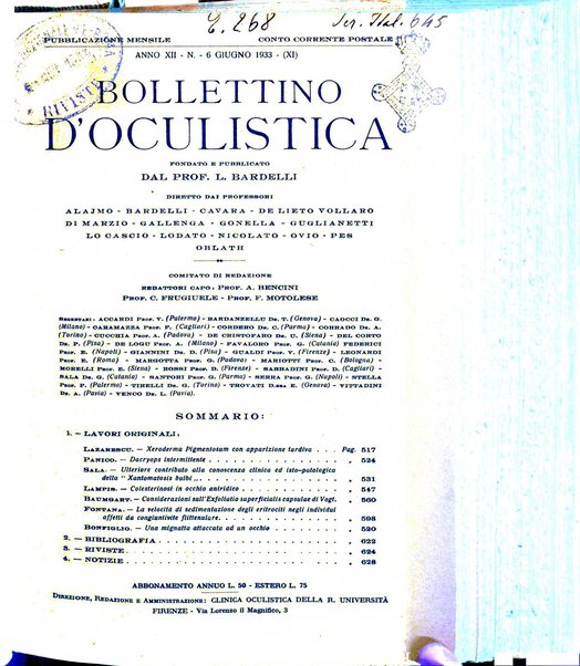 Bollettino d'oculistica periodico d'oculistica pratica