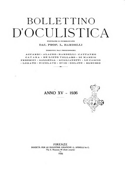 Bollettino d'oculistica periodico d'oculistica pratica