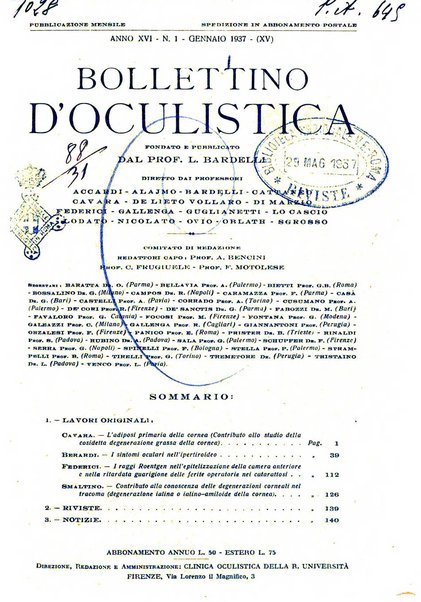 Bollettino d'oculistica periodico d'oculistica pratica