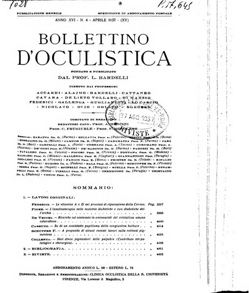 Bollettino d'oculistica periodico d'oculistica pratica