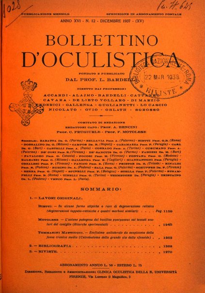 Bollettino d'oculistica periodico d'oculistica pratica