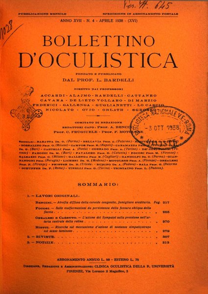 Bollettino d'oculistica periodico d'oculistica pratica