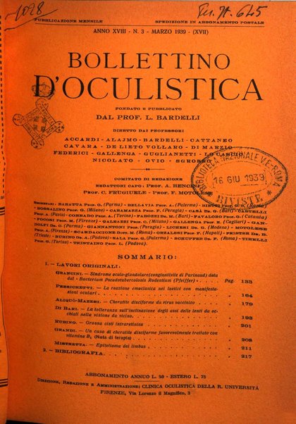 Bollettino d'oculistica periodico d'oculistica pratica