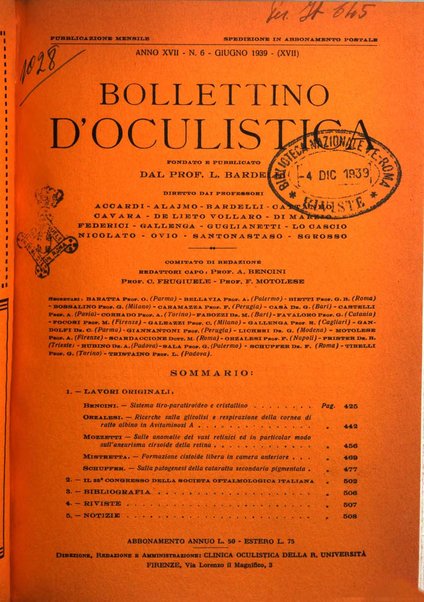 Bollettino d'oculistica periodico d'oculistica pratica