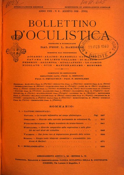 Bollettino d'oculistica periodico d'oculistica pratica