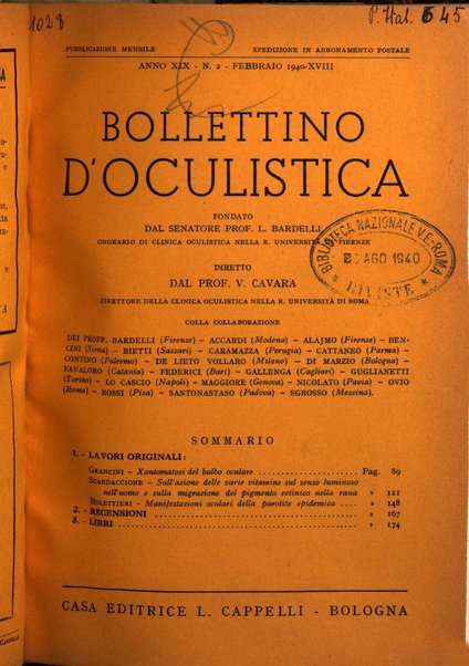 Bollettino d'oculistica periodico d'oculistica pratica