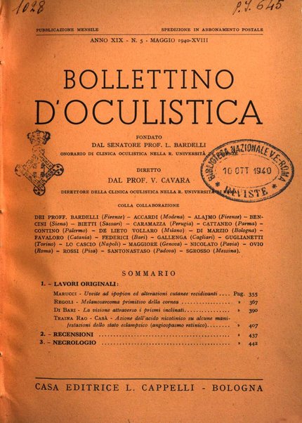 Bollettino d'oculistica periodico d'oculistica pratica