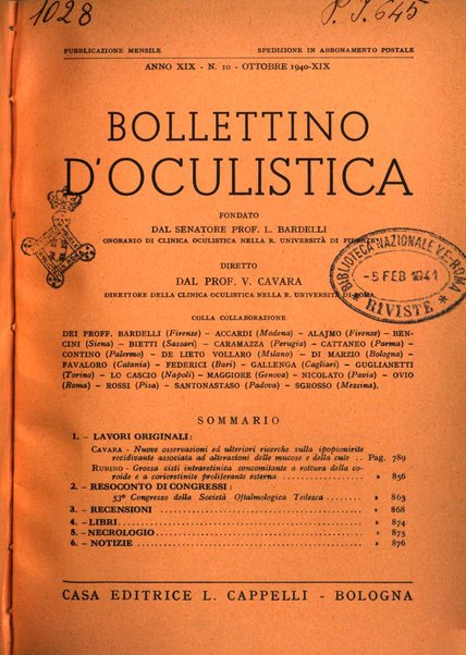 Bollettino d'oculistica periodico d'oculistica pratica