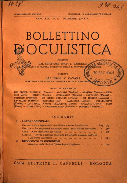 Bollettino d'oculistica periodico d'oculistica pratica