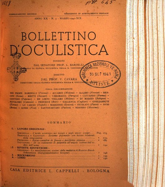 Bollettino d'oculistica periodico d'oculistica pratica