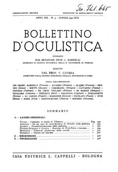 Bollettino d'oculistica periodico d'oculistica pratica