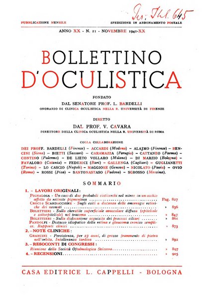 Bollettino d'oculistica periodico d'oculistica pratica