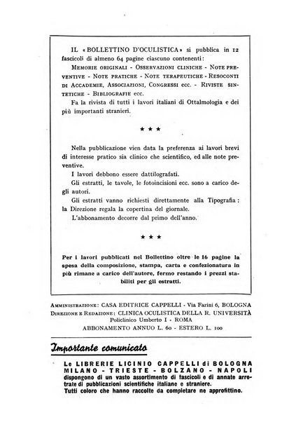 Bollettino d'oculistica periodico d'oculistica pratica