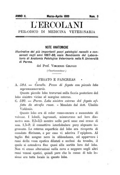 L'Ercolani periodico di medicina veterinaria