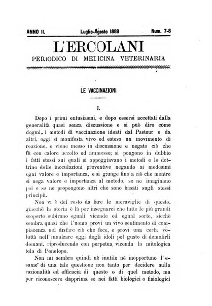 L'Ercolani periodico di medicina veterinaria