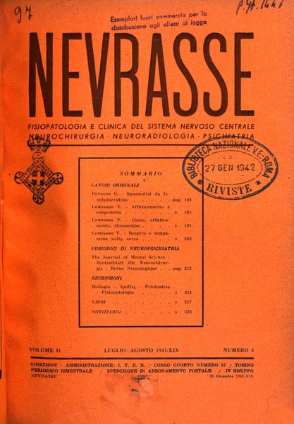 Nevrasse fisiopatologia e clinica del sistema nervoso centrale, neurochirurgia, neuroradiologia, psichiatria