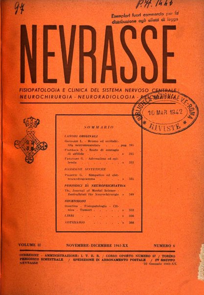 Nevrasse fisiopatologia e clinica del sistema nervoso centrale, neurochirurgia, neuroradiologia, psichiatria