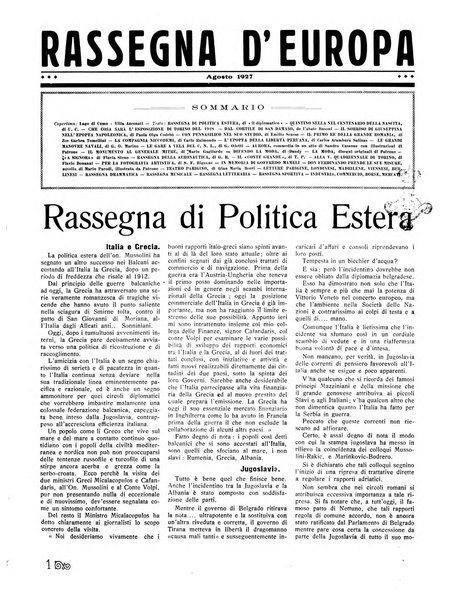 Rassegna d'Europa politica, finanze, marina, lettere, scienze, industria