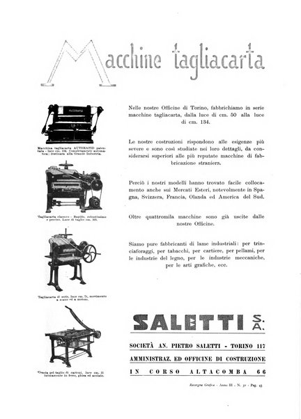 Rassegna grafica rivista mensile di informazioni tecniche, industriali e commerciali