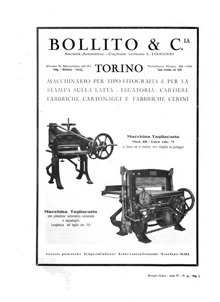 Rassegna grafica rivista mensile di informazioni tecniche, industriali e commerciali