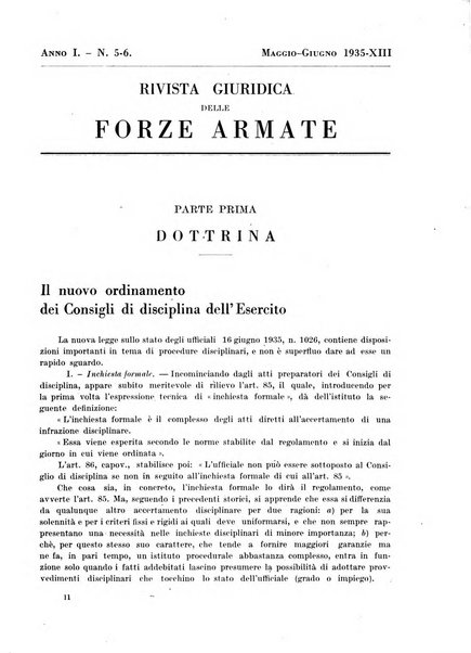 Rivista giuridica delle forze armate Pubblicazione mensile diretta da Giuseppe Mininni