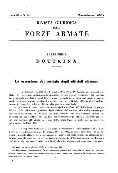 Rivista giuridica delle forze armate Pubblicazione mensile diretta da Giuseppe Mininni