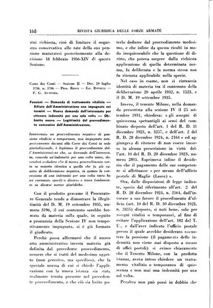 Rivista giuridica delle forze armate Pubblicazione mensile diretta da Giuseppe Mininni