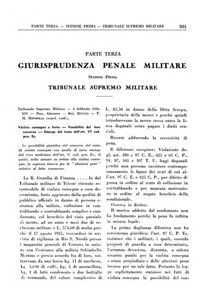 Rivista giuridica delle forze armate Pubblicazione mensile diretta da Giuseppe Mininni