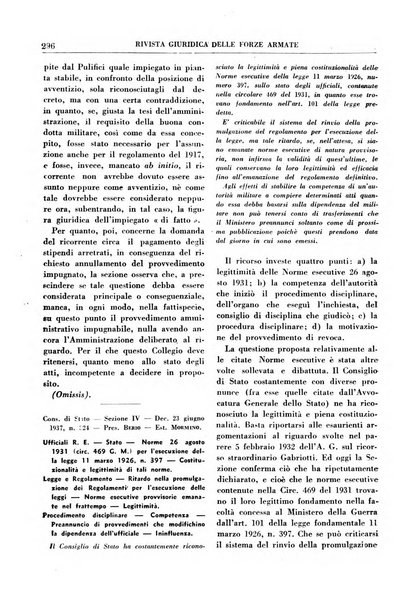 Rivista giuridica delle forze armate Pubblicazione mensile diretta da Giuseppe Mininni