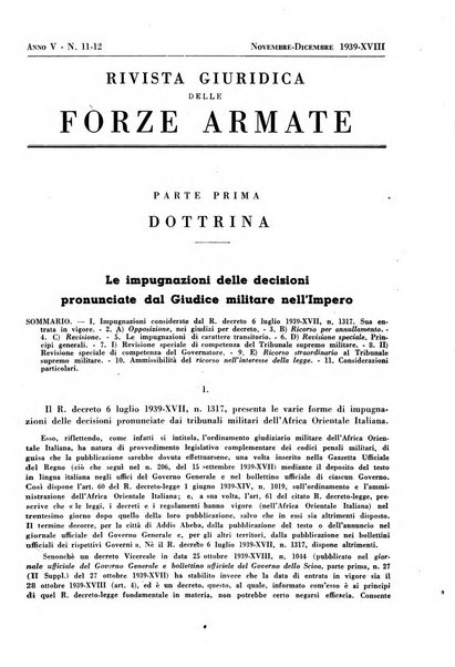 Rivista giuridica delle forze armate Pubblicazione mensile diretta da Giuseppe Mininni