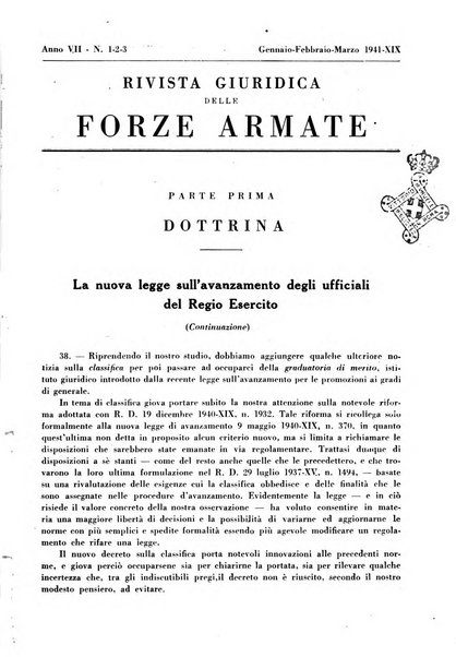 Rivista giuridica delle forze armate Pubblicazione mensile diretta da Giuseppe Mininni