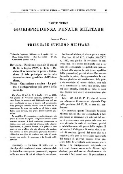 Rivista giuridica delle forze armate Pubblicazione mensile diretta da Giuseppe Mininni