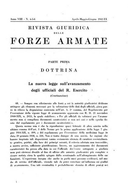 Rivista giuridica delle forze armate Pubblicazione mensile diretta da Giuseppe Mininni