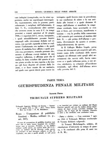 Rivista giuridica delle forze armate Pubblicazione mensile diretta da Giuseppe Mininni