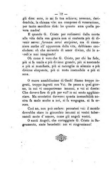 Il tabernacolo dell'amore periodico mensile in onore del ss. Sacramento