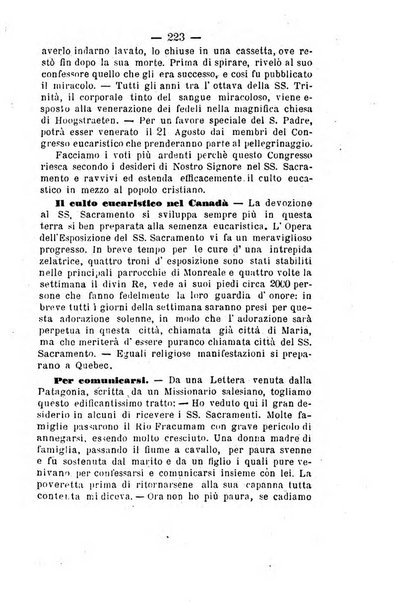 Il tabernacolo dell'amore periodico mensile in onore del ss. Sacramento