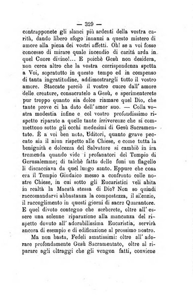 Il tabernacolo dell'amore periodico mensile in onore del ss. Sacramento