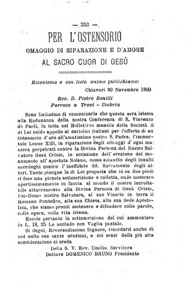 Il tabernacolo dell'amore periodico mensile in onore del ss. Sacramento