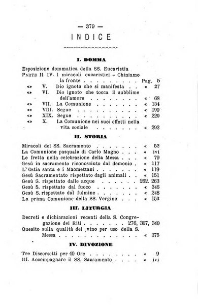 Il tabernacolo dell'amore periodico mensile in onore del ss. Sacramento