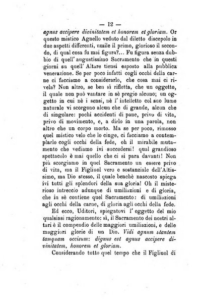 Il tabernacolo dell'amore periodico mensile in onore del ss. Sacramento