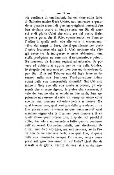 Il tabernacolo dell'amore periodico mensile in onore del ss. Sacramento