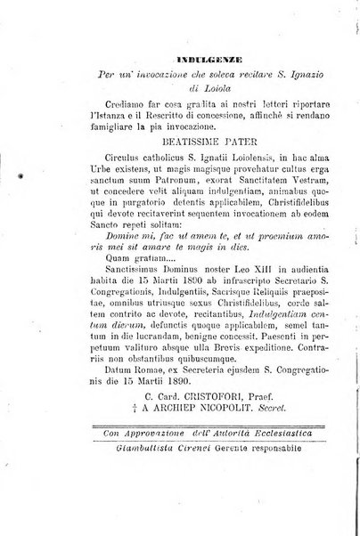 Il tabernacolo dell'amore periodico mensile in onore del ss. Sacramento