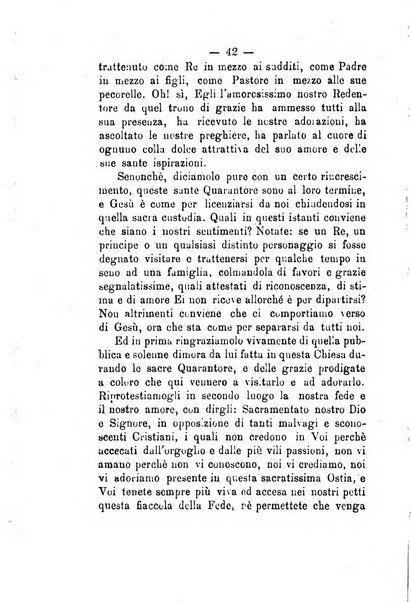 Il tabernacolo dell'amore periodico mensile in onore del ss. Sacramento