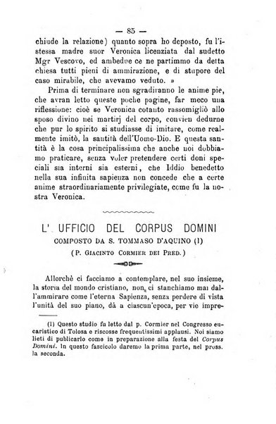 Il tabernacolo dell'amore periodico mensile in onore del ss. Sacramento