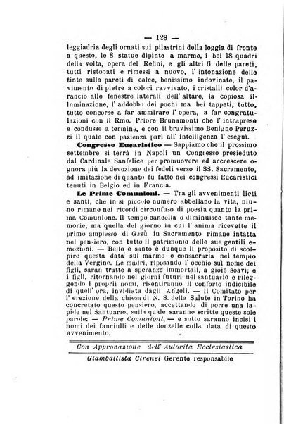 Il tabernacolo dell'amore periodico mensile in onore del ss. Sacramento