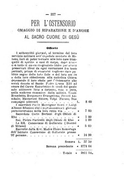 Il tabernacolo dell'amore periodico mensile in onore del ss. Sacramento